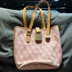 Baby pink and white Dooney & Bourke bag